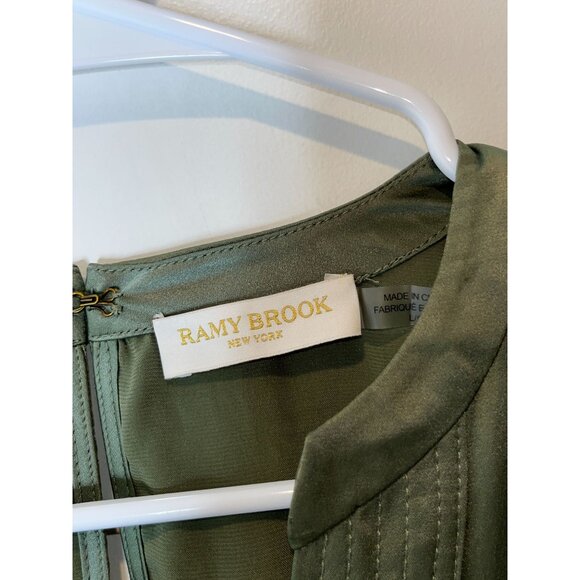 Ramy Brook Olive Green Sleeveless Jumpsuit With Pleated Details & Elastic Waist - Picture 7 of 12